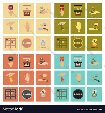 Assembly flat icons poker game vector image