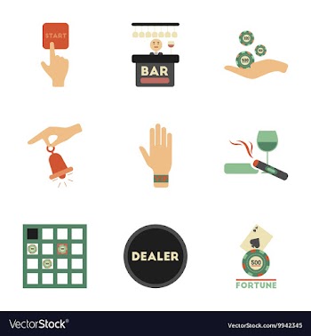 Assembly flat icons poker game vector image