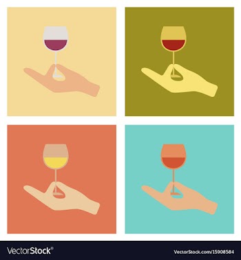 Assembly flat icons poker glass of wine vector image