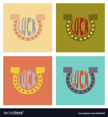 Assembly flat icons poker good luck logo vector image