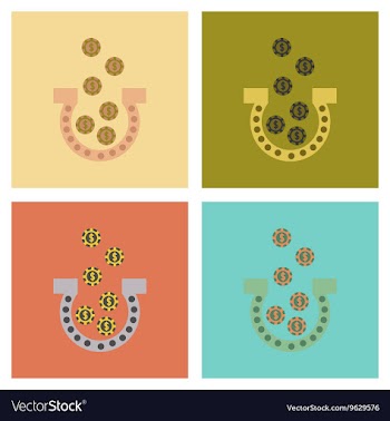 Assembly flat icons poker good luck logo vector image
