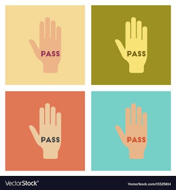 Assembly flat icons poker hand pass vector image