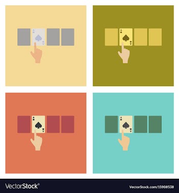 Assembly flat icons poker hand playing cards vector image