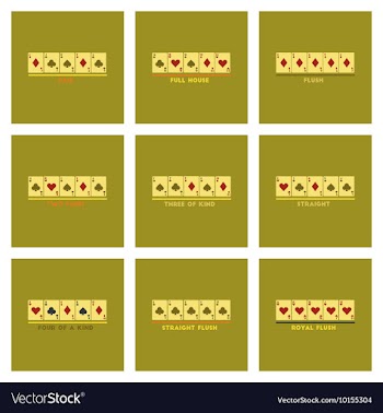 Assembly flat icons poker Hands vector image