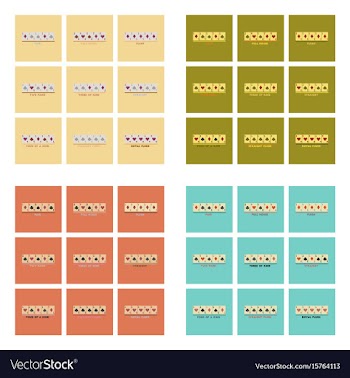 Assembly flat icons poker hands vector image