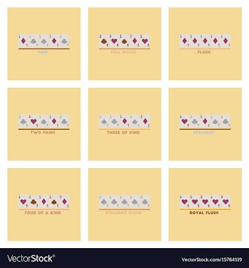 Assembly flat icons poker hands vector image