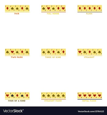Assembly flat icons poker hands vector image