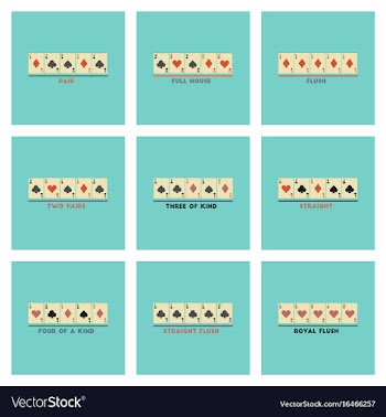 Assembly flat icons poker hands vector image