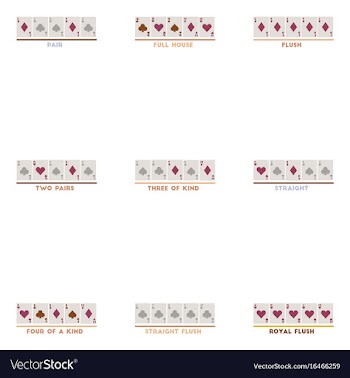 Assembly flat icons poker hands vector image