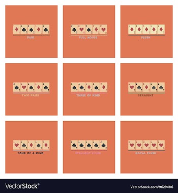 Assembly flat icons poker Hands vector image