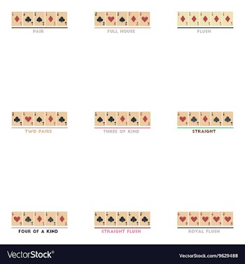 Assembly flat icons poker Hands vector image