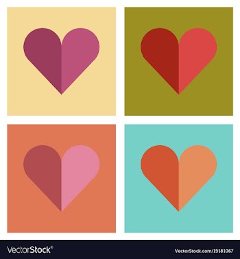 Assembly flat icons poker hearts suit vector image