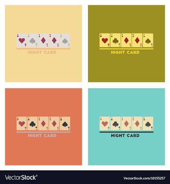 Assembly flat icons poker high card vector image