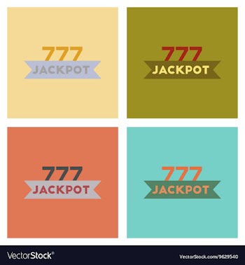 Assembly flat icons poker jackpot Lucky seven vector image