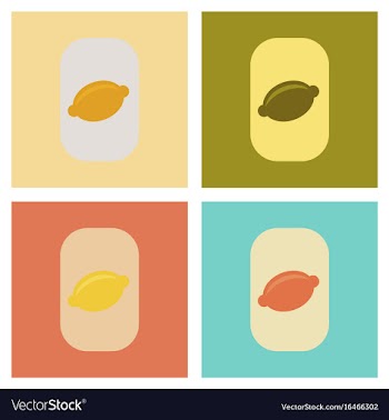 Assembly flat icons poker lemon symbol vector image