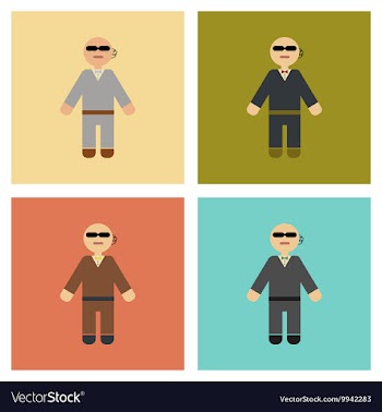Assembly flat icons poker male guard vector image