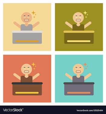 Assembly flat icons poker man player vector image