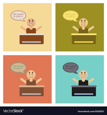 Assembly flat icons poker man player vector image