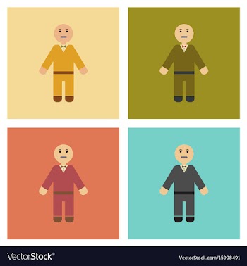 Assembly flat icons poker man player vector image