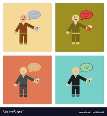 Assembly flat icons poker man player vector image