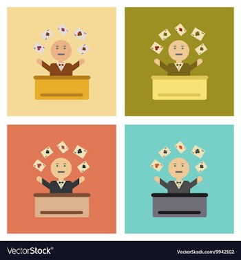 Assembly flat icons poker man player vector image