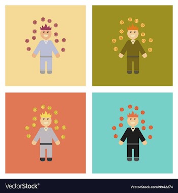 Assembly flat icons poker man player vector image