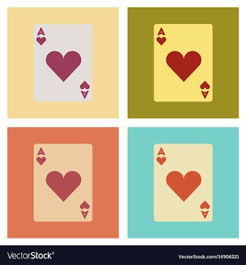 Assembly flat icons poker playing card vector image