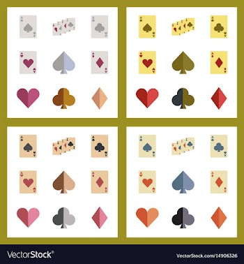 Assembly flat icons poker playing card vector image
