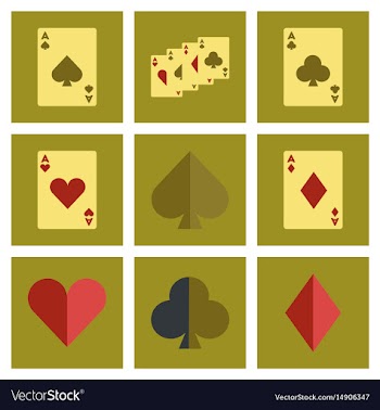 Assembly flat icons poker playing card vector image