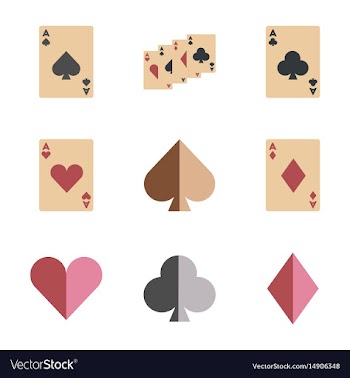 Assembly flat icons poker playing card vector image
