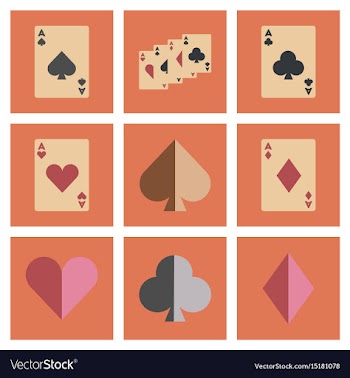 Assembly flat icons poker playing card vector image