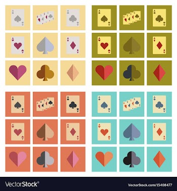 Assembly flat icons poker playing card vector image