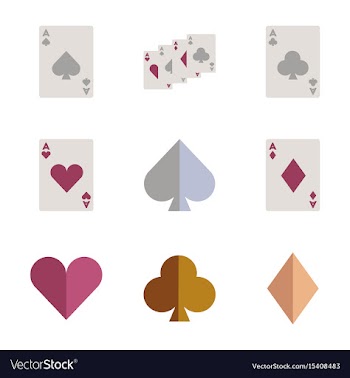 Assembly flat icons poker playing card vector image