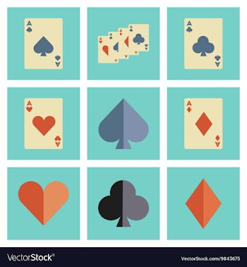 Assembly flat icons poker playing card vector image