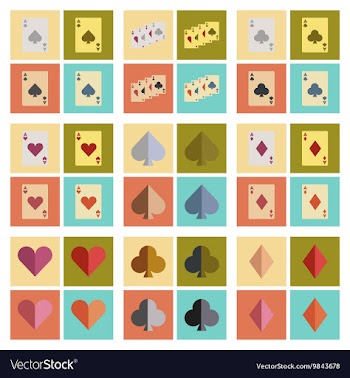 Assembly flat icons poker playing card vector image