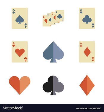 Assembly flat icons poker playing card vector image