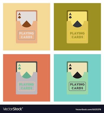 Assembly flat icons poker playing cards vector image