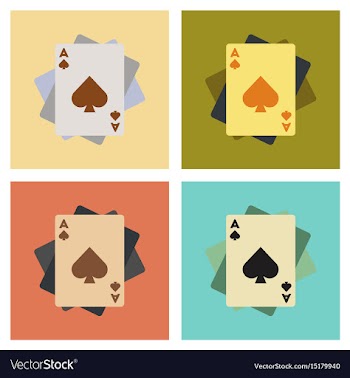 Assembly flat icons poker playing cards vector image