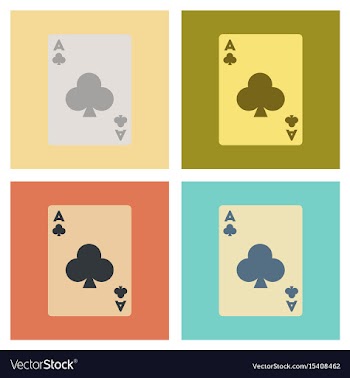 Assembly flat icons poker playing cards vector image