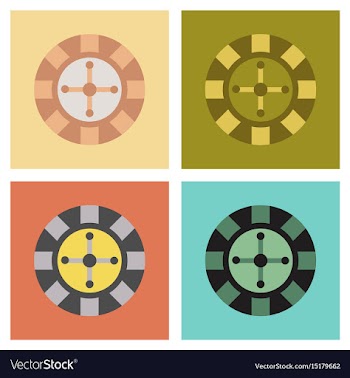 Assembly flat icons poker roulette casino vector image