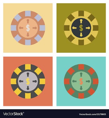 Assembly flat icons poker roulette casino vector image