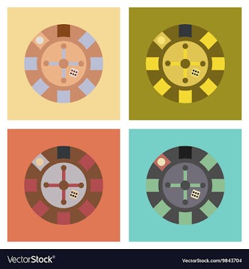 Assembly flat icons poker roulette casino vector image