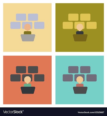 Assembly flat icons poker screen guard vector image