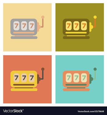 Assembly flat icons poker slot machine vector image