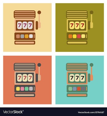 Assembly flat icons poker slot machine vector image