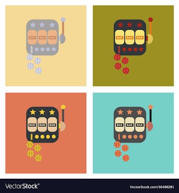 Assembly flat icons poker slot machine winnings vector image