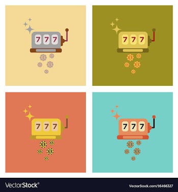 Assembly flat icons poker slot machine winnings vector image