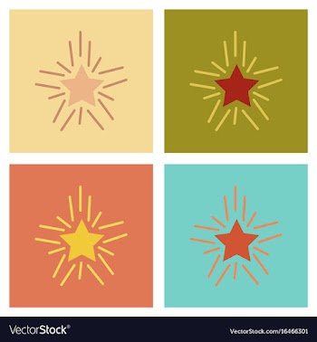 Assembly flat icons poker star shines vector image