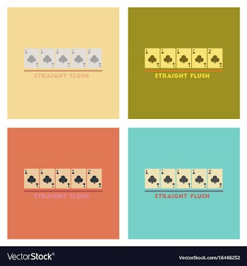 Assembly flat icons poker straight flush vector image