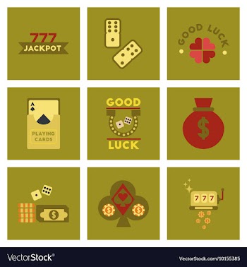 Assembly flat icons poker symbols vector image